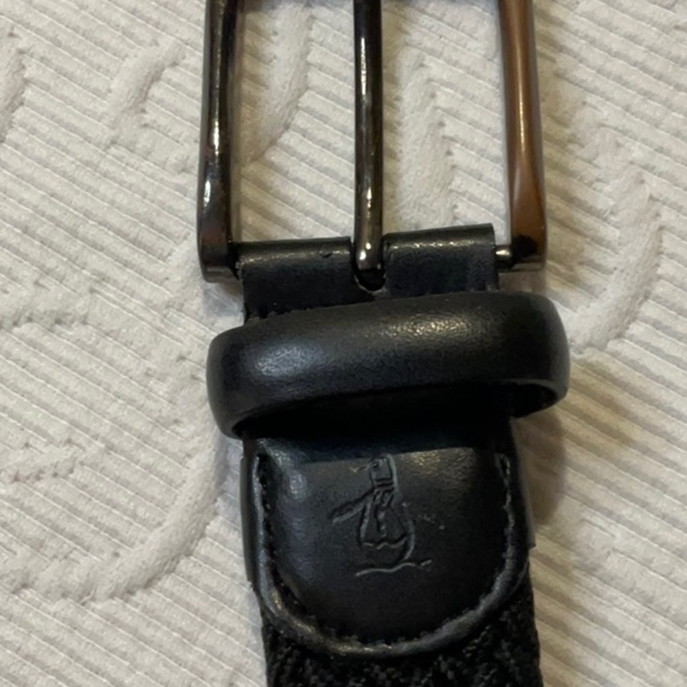 Original Penguin Black Woven Rope Belt with Metal Buckle Small - Picture 4 of 8